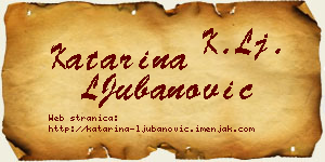 Katarina LJubanović vizit kartica